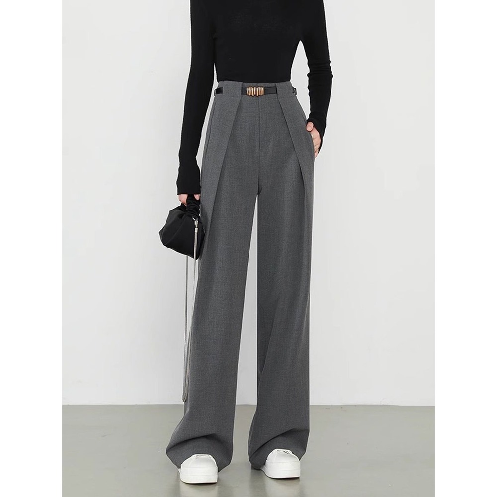 Commense Charcoal High-Waist Trousers